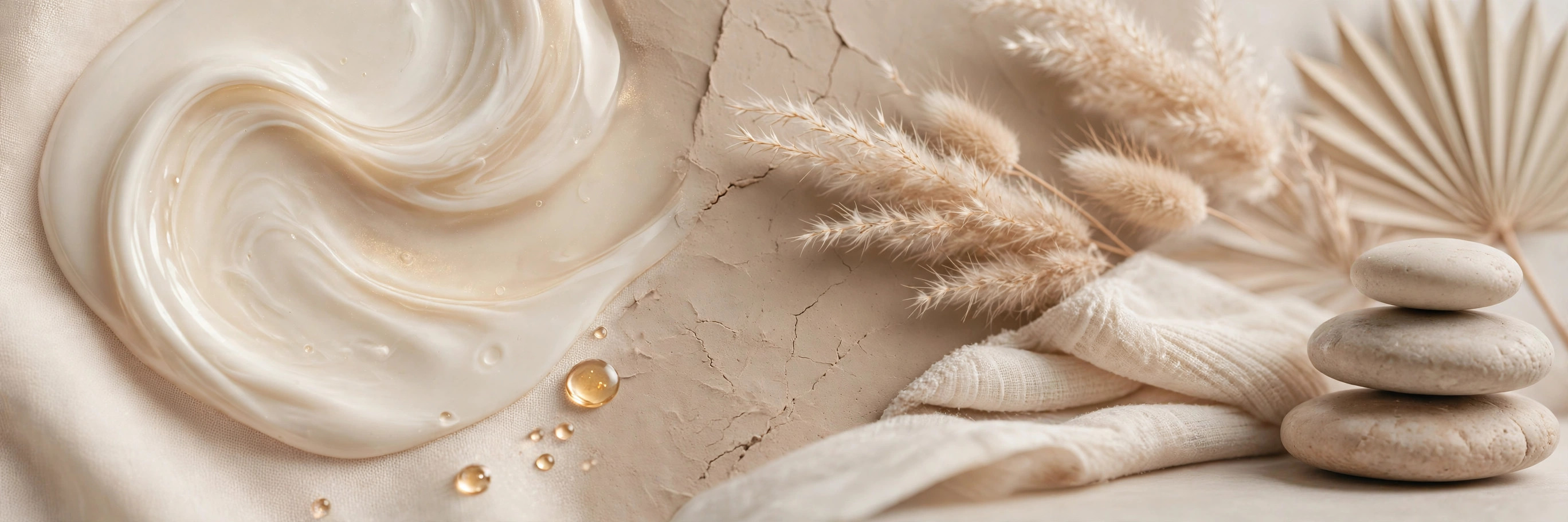 Conceptual before view — the spa texture study in muted, desaturated tones